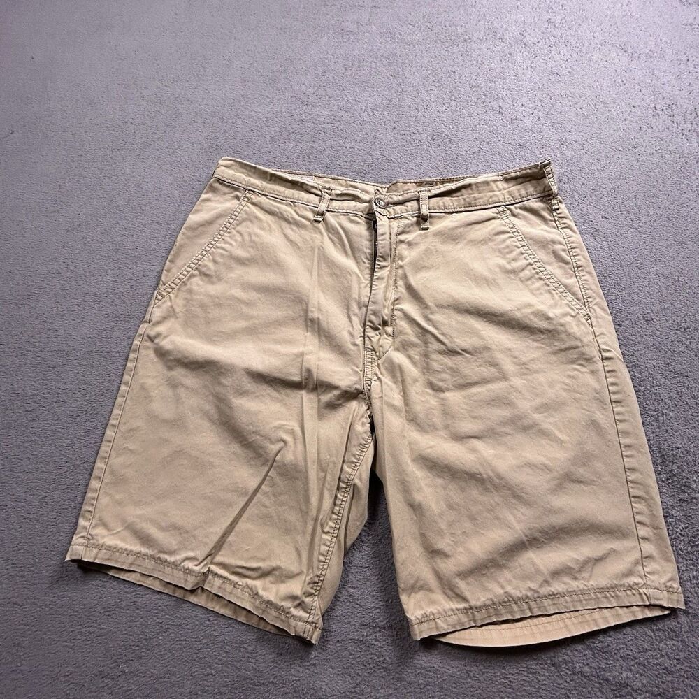 Levi's Flat Front Chino Shorts Men's 34 Khaki 100% Cotton Casual Preppy